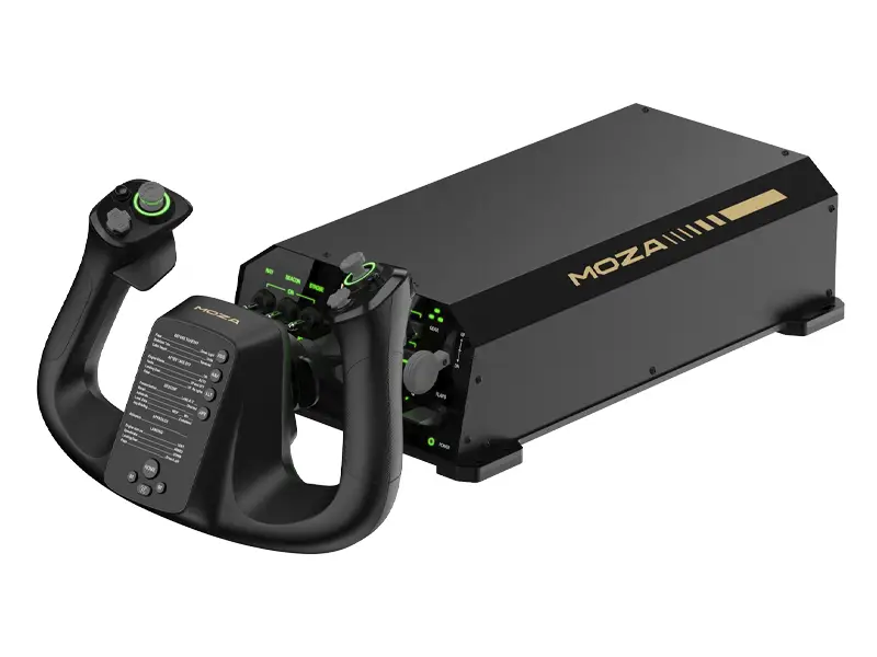 MOZA AY210 Force Feedback Yoke on a white background