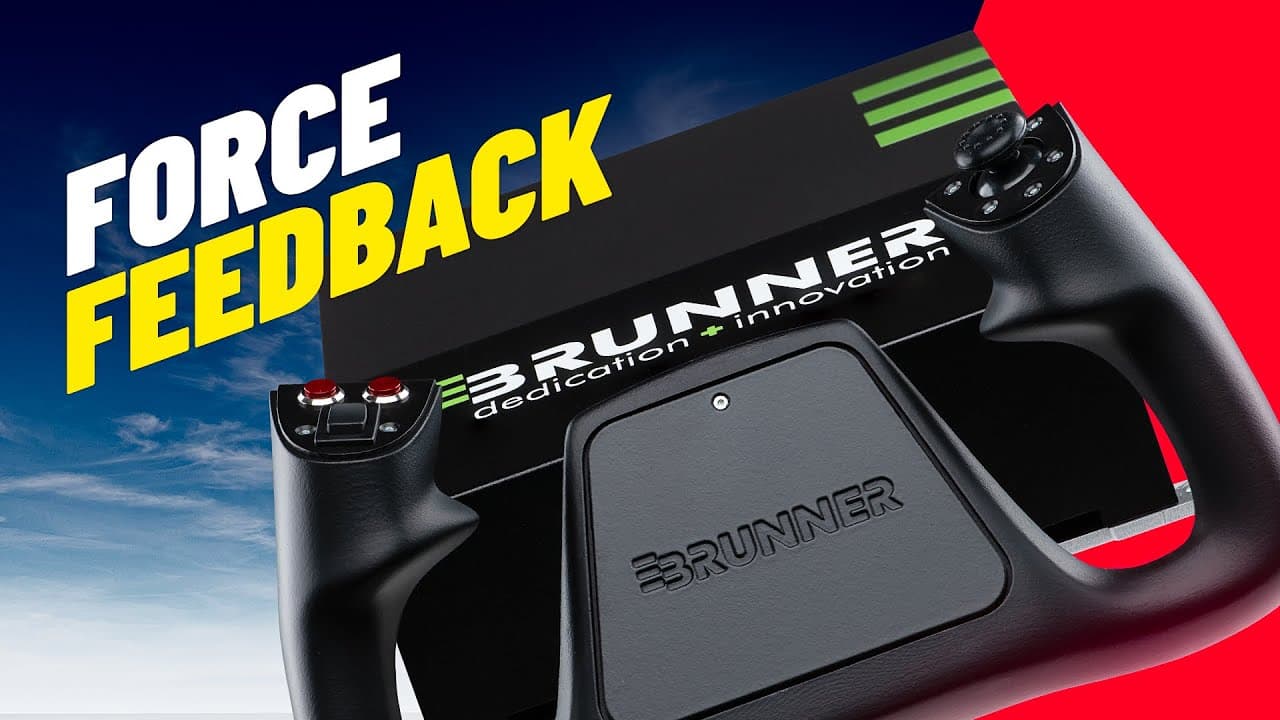 Brunner CLS-E Force Feedback Yoke Review Front view of the Brunner CLS-E Force Feedback yoke