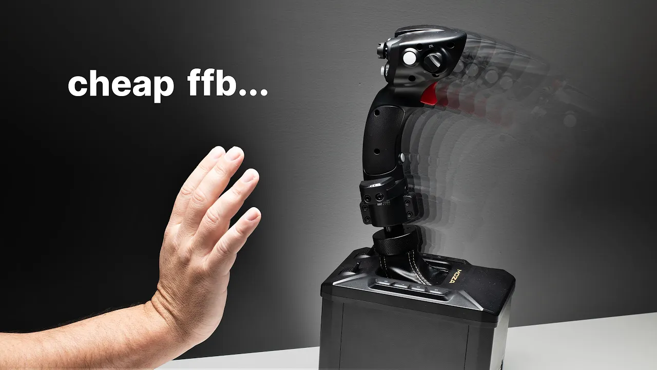 Hand holding Moza AB6 Joystick