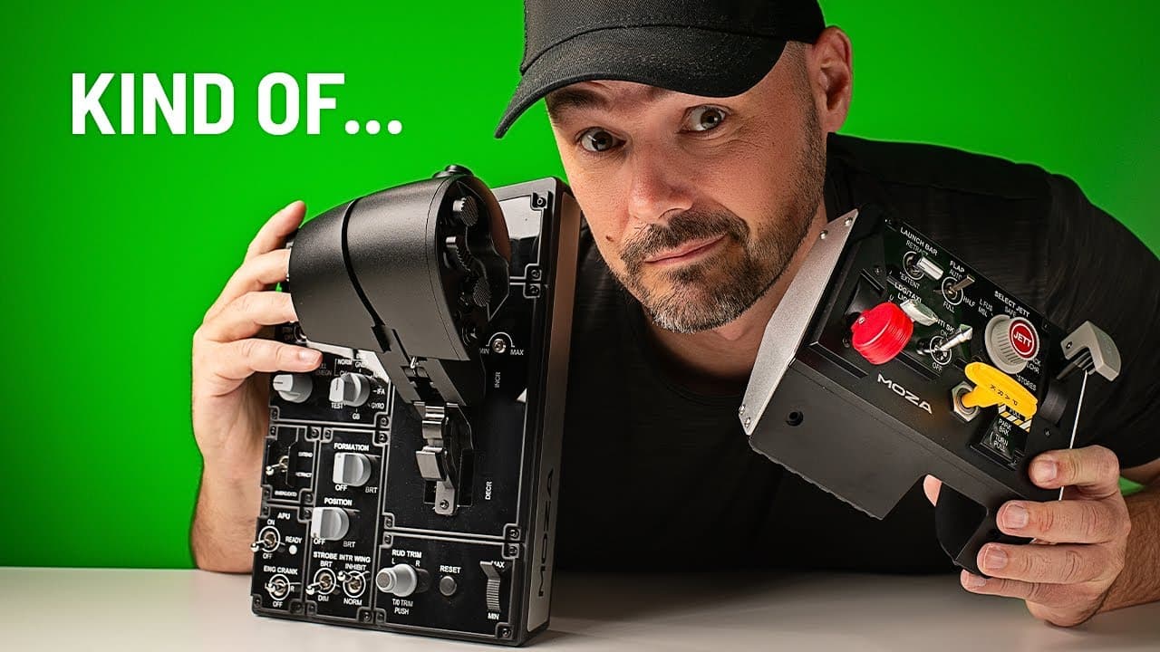g-loc media holding the MOZA MTP & MTLP Fighter Jet throttle
