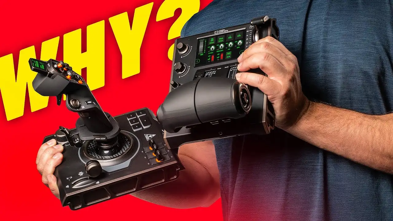 Turtle Beach Velocity One HOTAS Review man holding the Turtle Beach Velocity One HOTAS